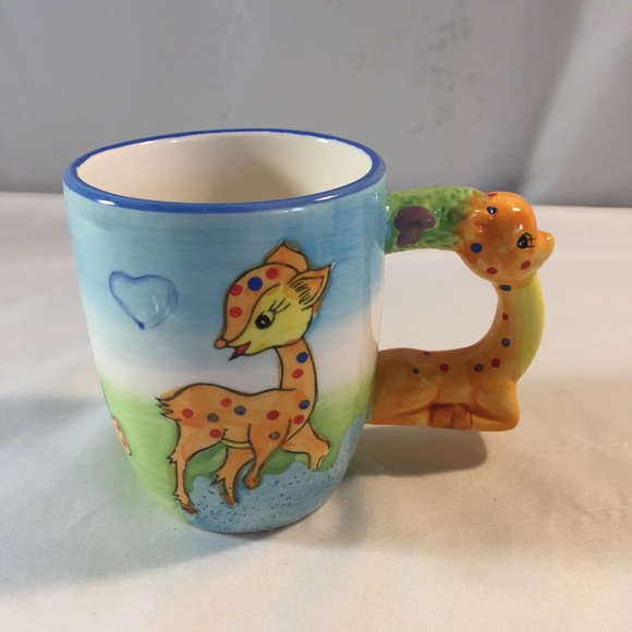 4 vintage ceramic animal mug set dog pig bear dear - Picture 7 of 12